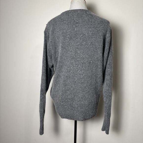 Donagain VTG Silk Wool Blend 3D Sweater Size L Indie Cottage Retro Monochrome - Picture 3 of 9